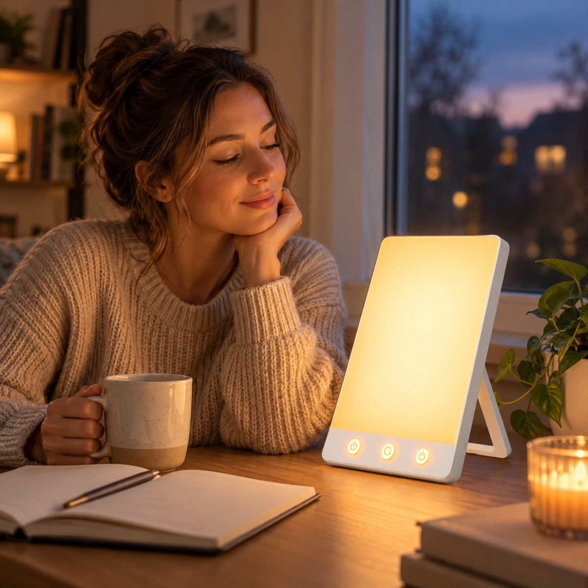 SAD Light Therapy Lamp UV Free Mood Boost Daylight Lamp