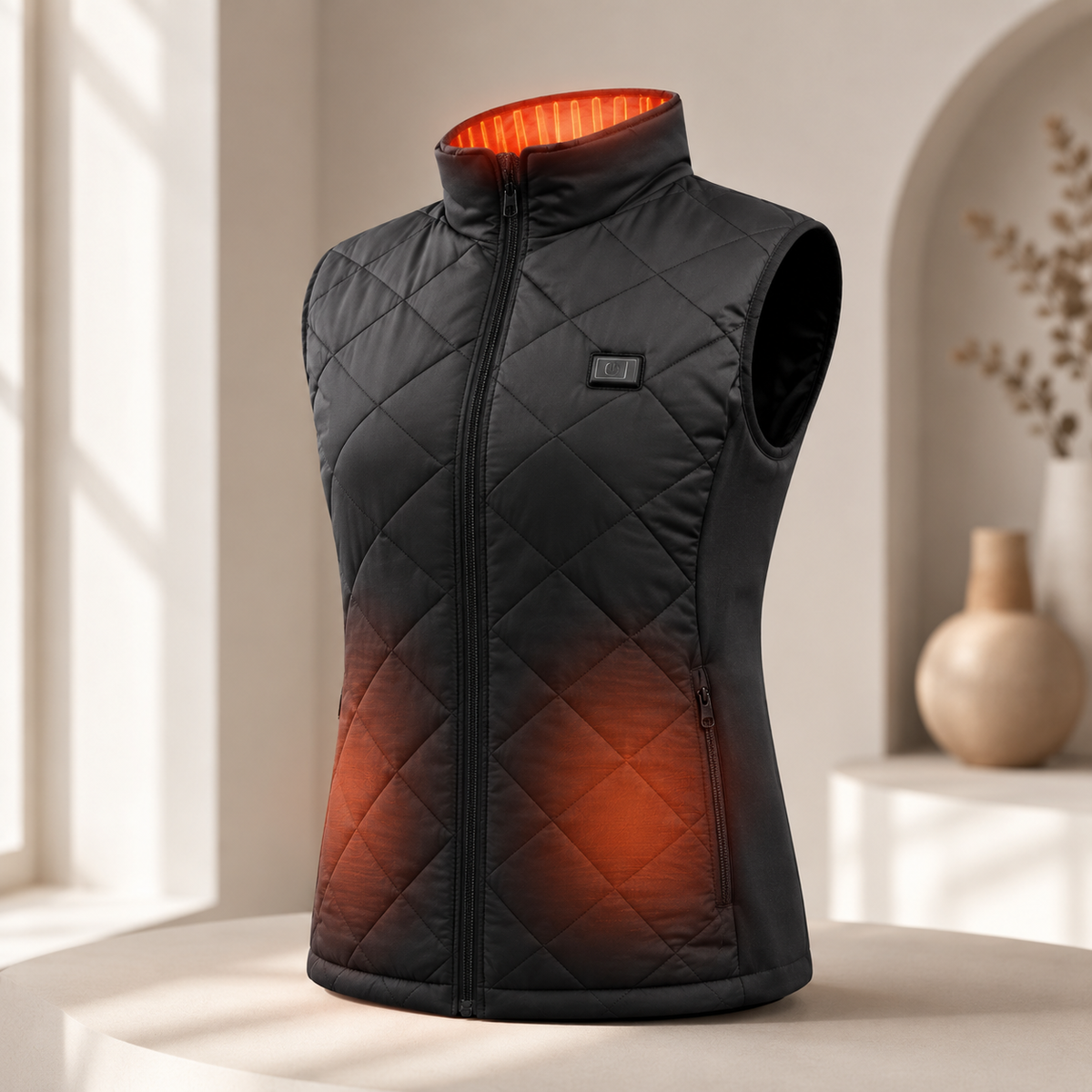 Women's Heated Gilet 9 Heating Zones Rechargeable Bodywarmer