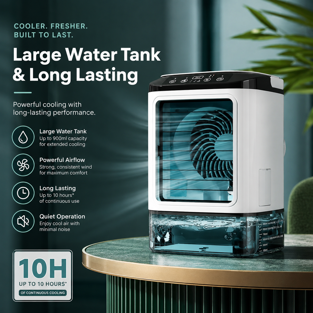 Portable Mini Evaporative Air Cooler Fan Humidifier 900ml