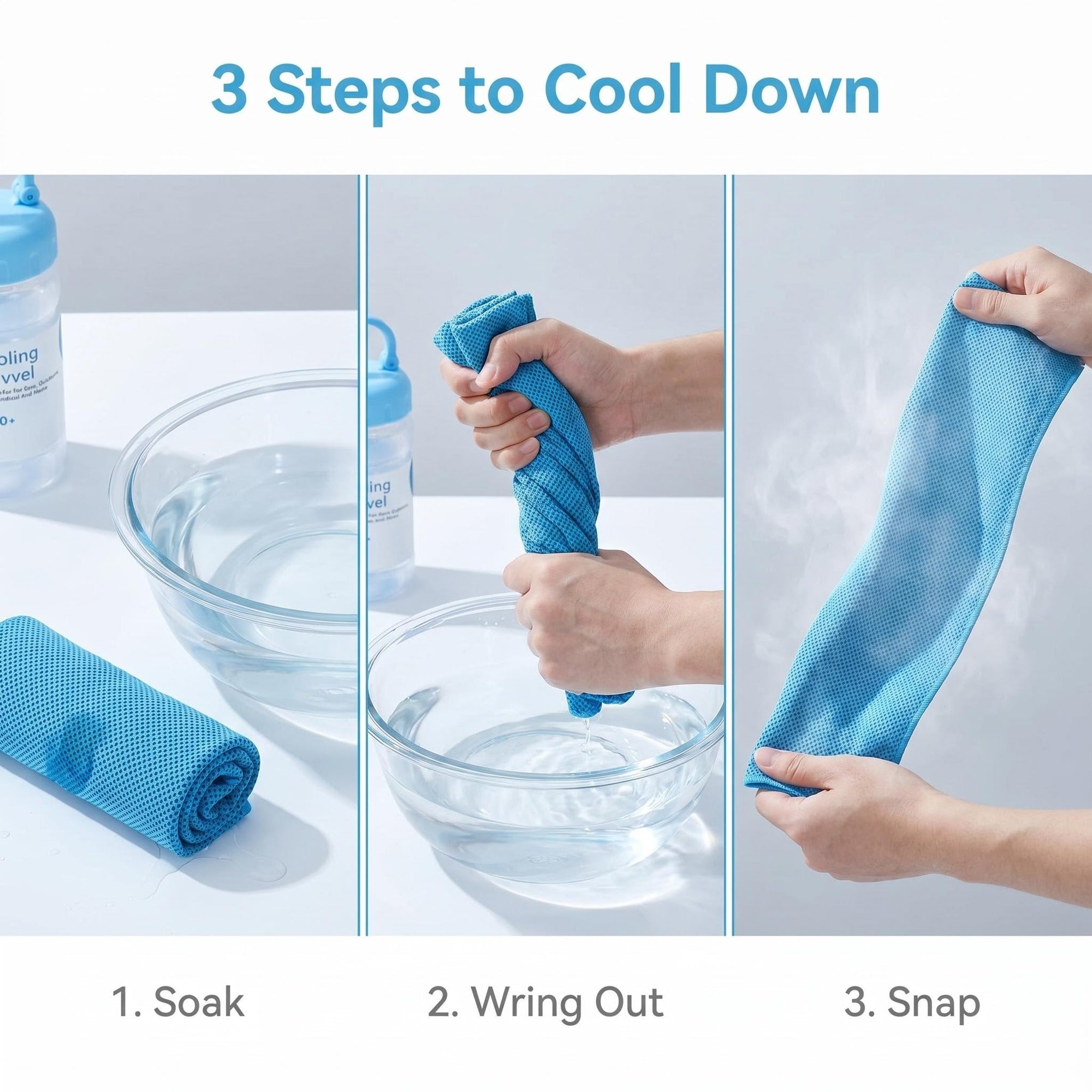 Cold Sweat Towel for Summer Heat with Travel Bottle
