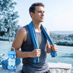 Cold Sweat Towel for Summer Heat with Travel Bottle