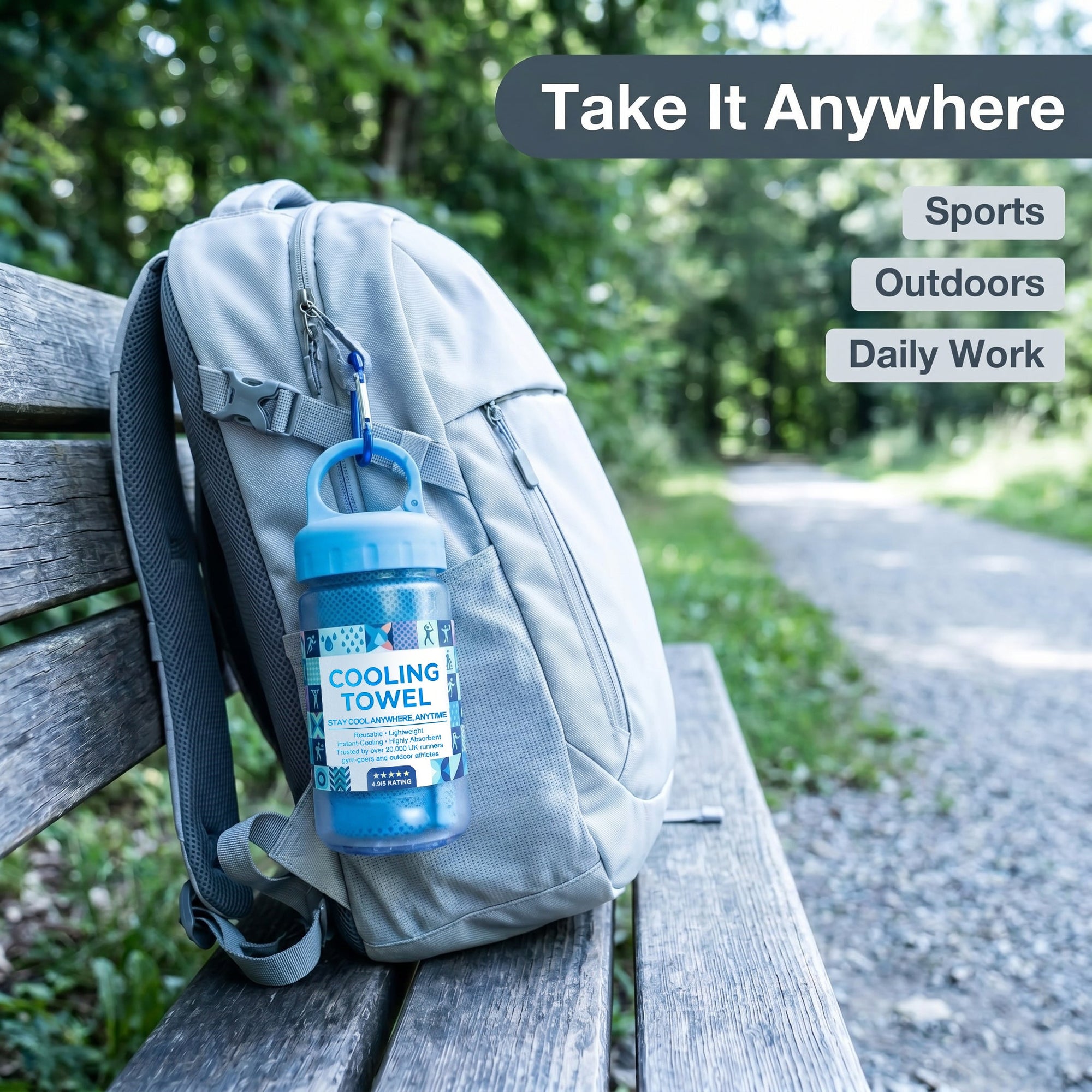 Cold Sweat Towel for Summer Heat with Travel Bottle