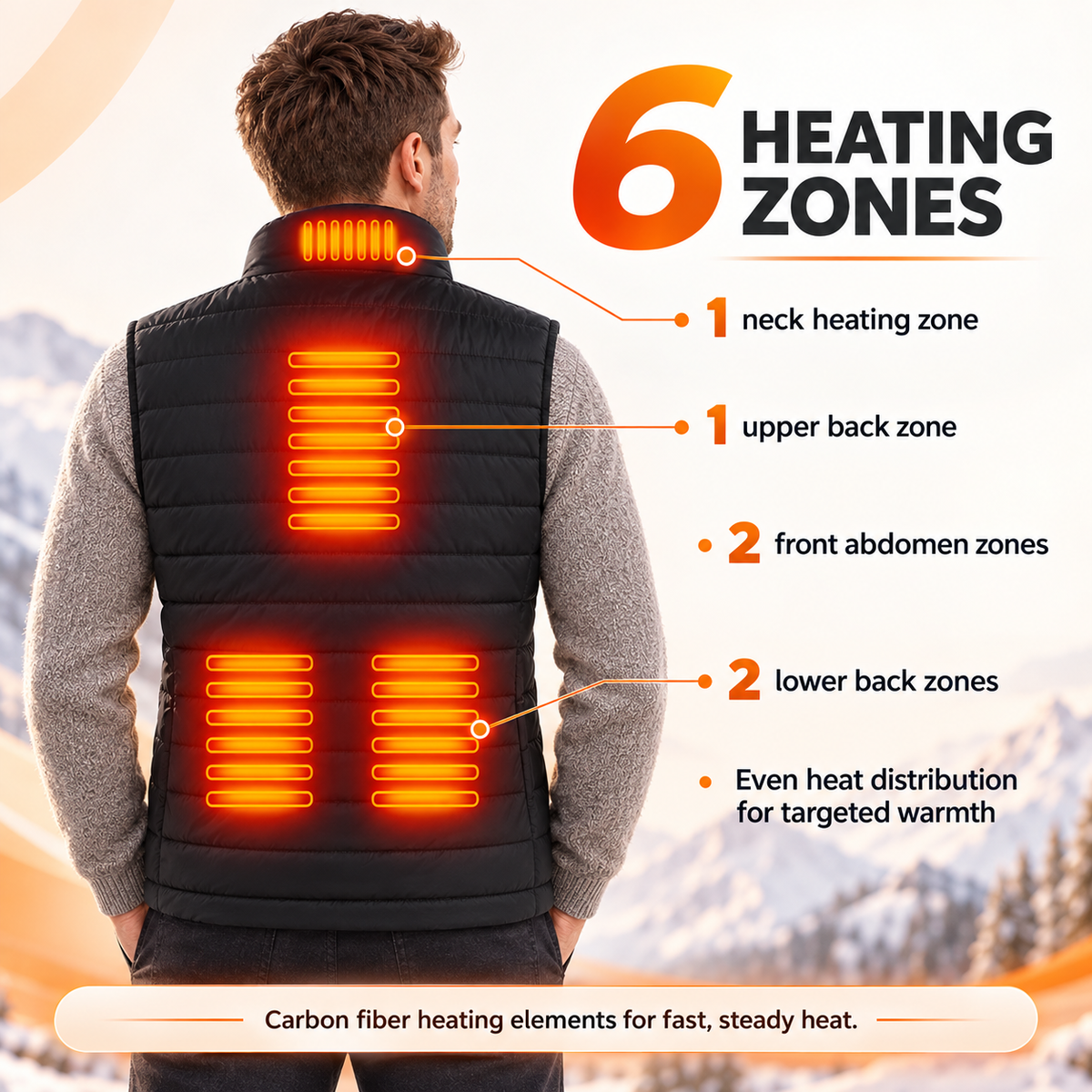Heated Gilet Lightweight USB Rechargeable Body Warmer Vest