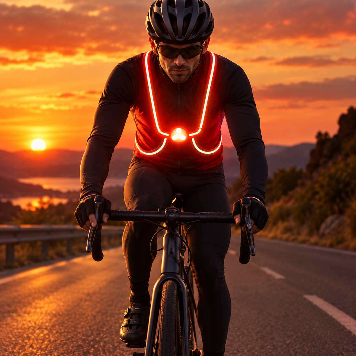 LED Running Vest Flashing High Visibility Reflective