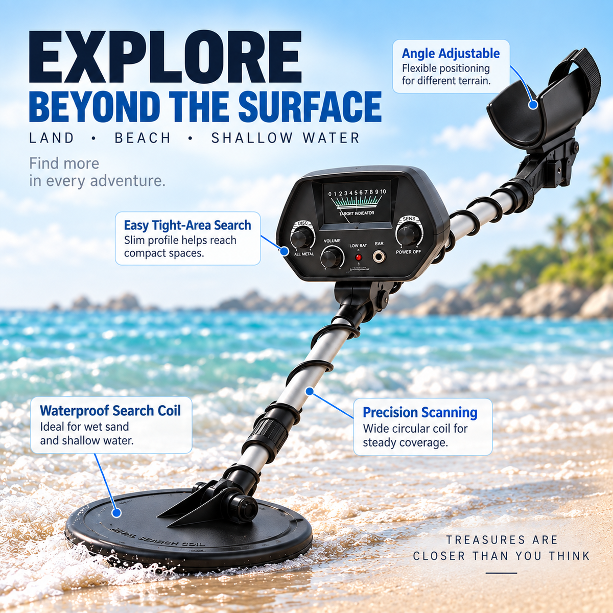 Underground Metal Detector High Accuracy for Gold Treasure