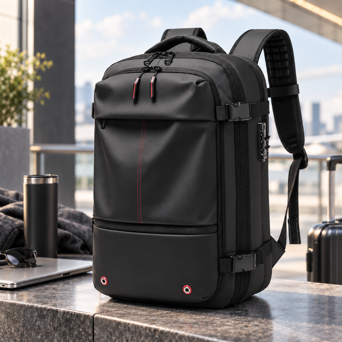 Vacuum Compression Backpack Travel Bag with Space Saver Bags