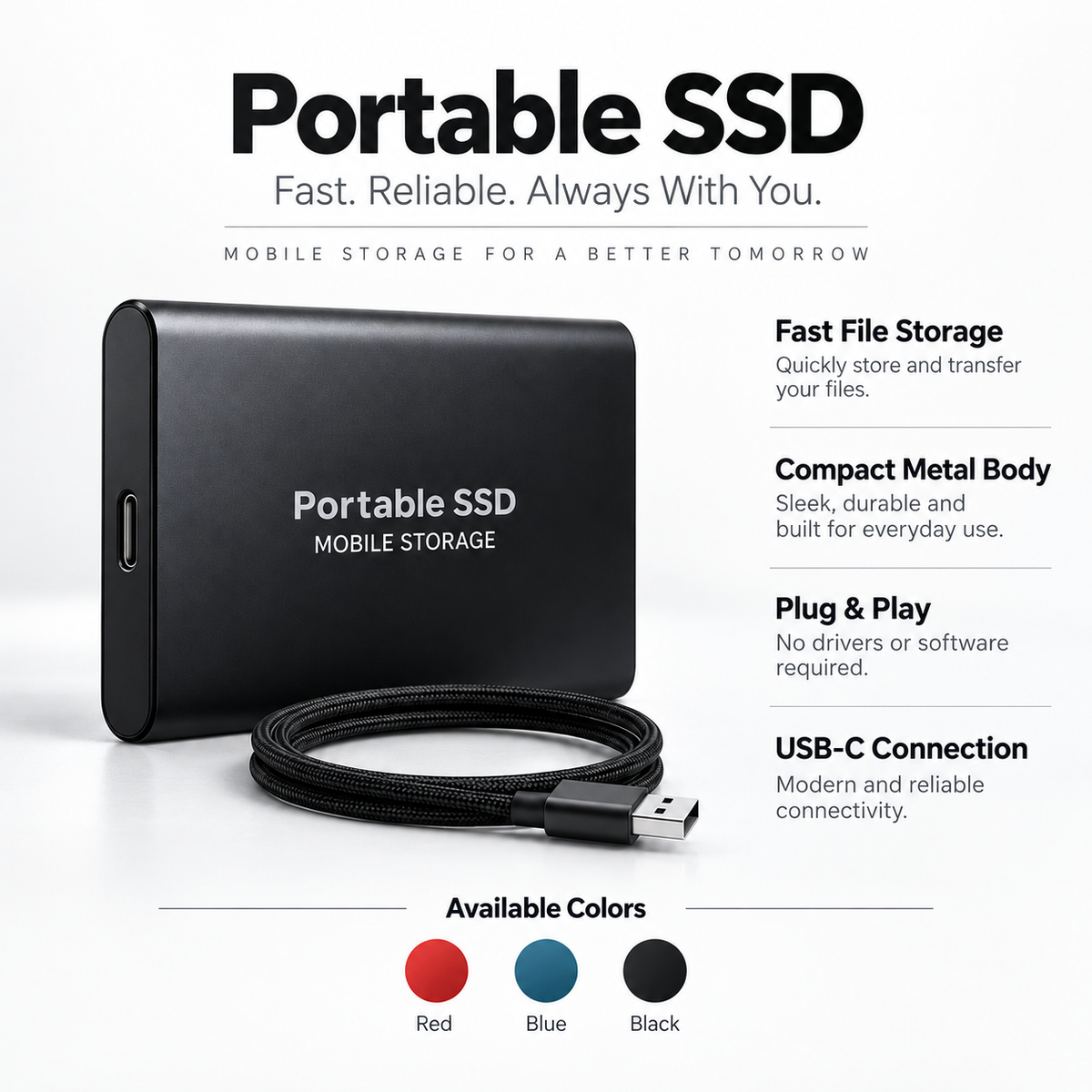 External SSD Portable Hard Drive High Speed Storage