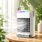 Portable Mini Air Conditioner Fan 4-in-1 USB Air Cooler Humidifier Timer