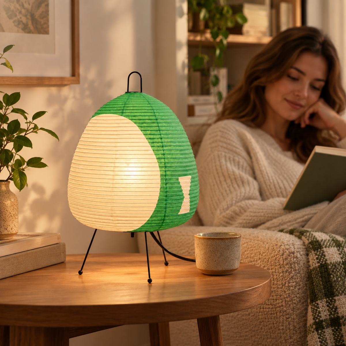 Rice Paper Table Lamp Retro Japanese Design Bedside Light