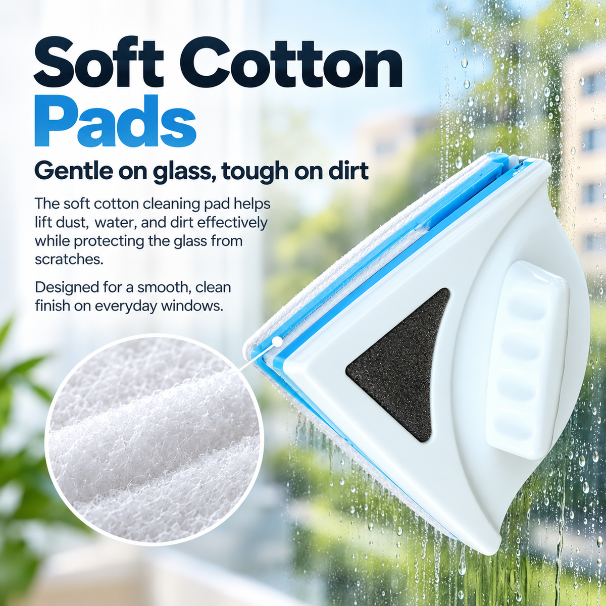 Magnetic Window Cleaner Double Sided for Double Glazing 3-8mm