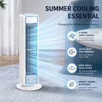 Bladeless Tower Fan, Rechargeable Oscillating Desktop & Wall-Mount Cooling Fan with Remote