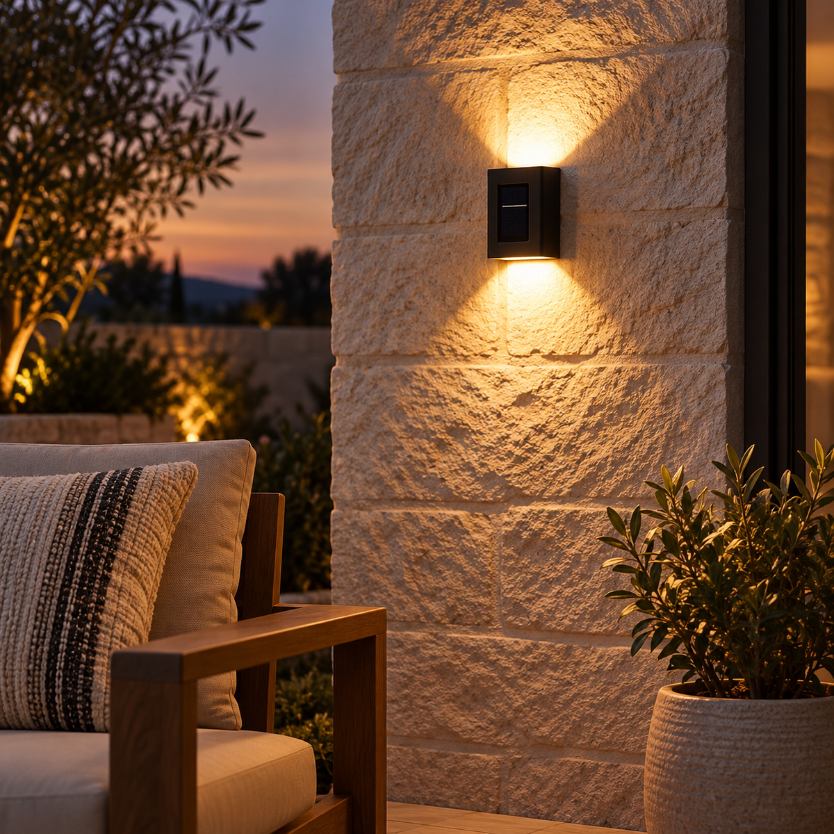 Wireless LED Solar Wall Lights Outdoor Garden Lighting