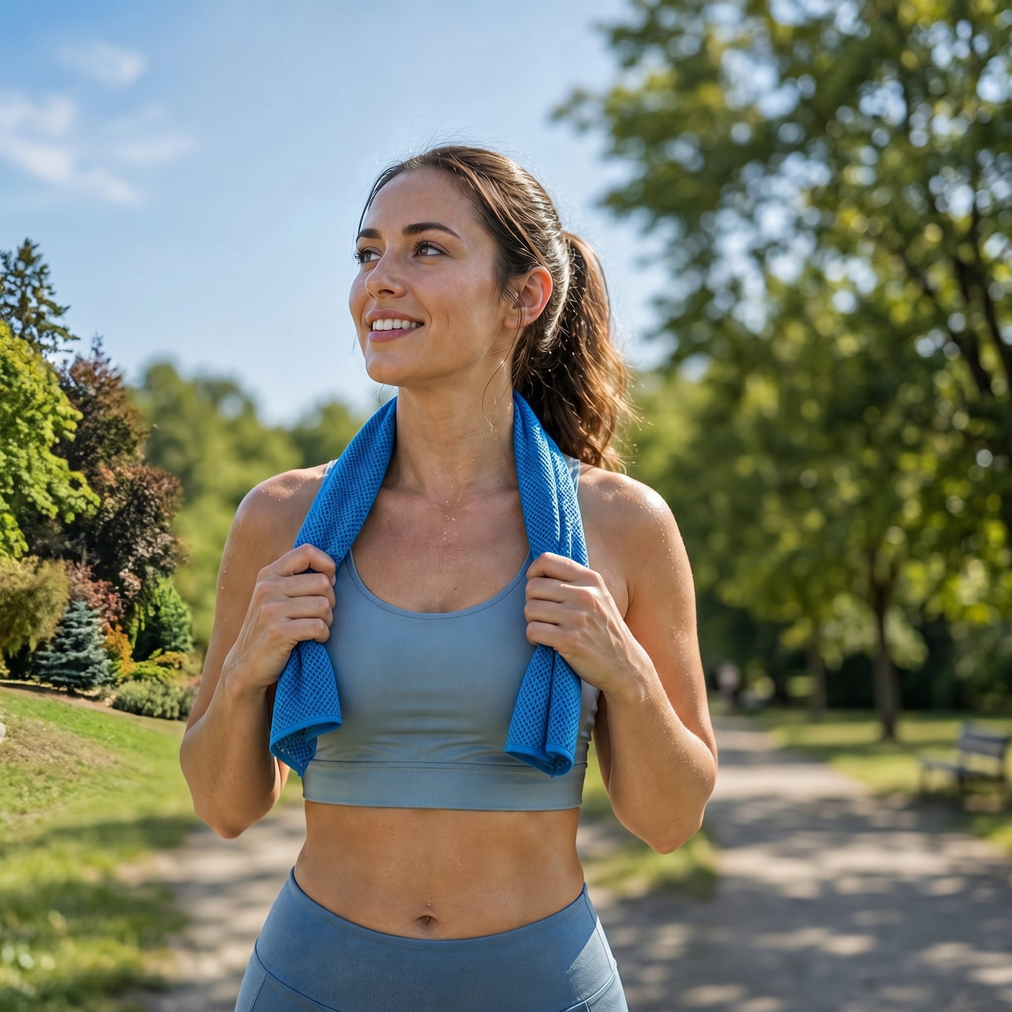 Cold Sweat Towel for Summer Heat with Travel Bottle