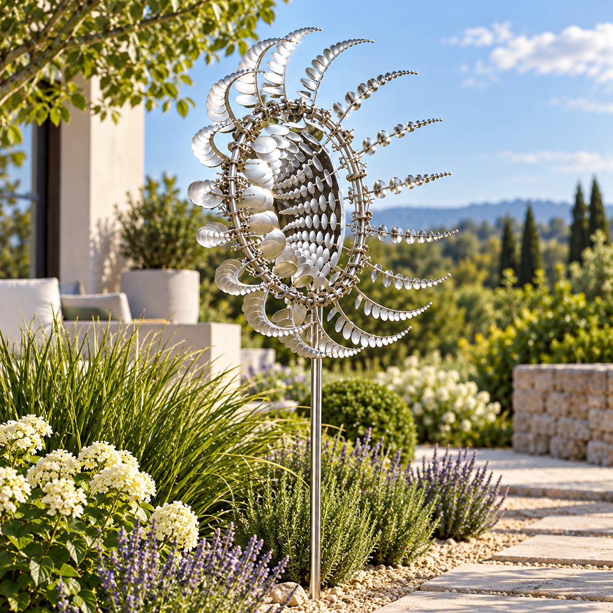 Kinetic Metal Wind Spinner Anti Rust Garden Windmill Decor