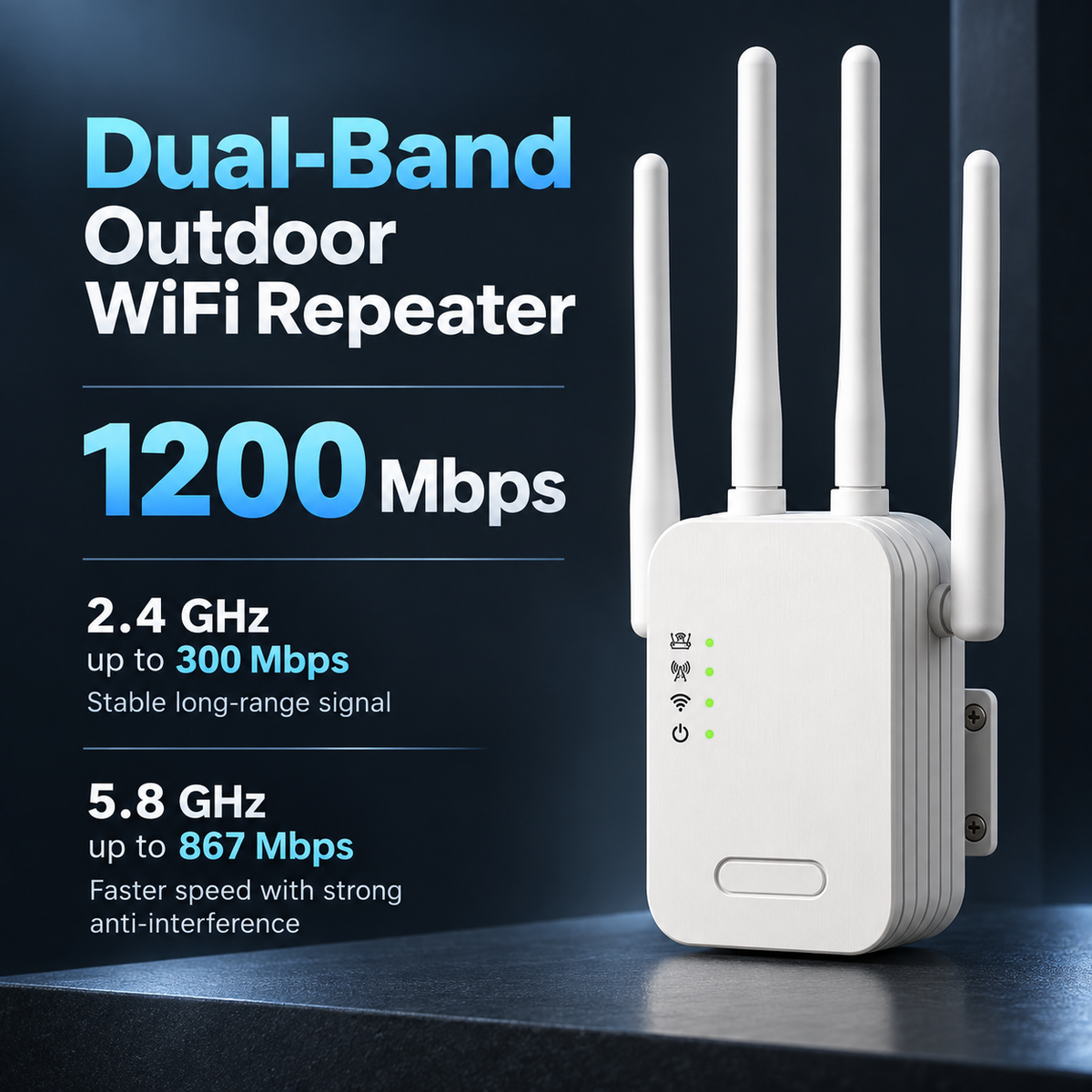 Outdoor WiFi Range Extender Booster Long Range for Garden