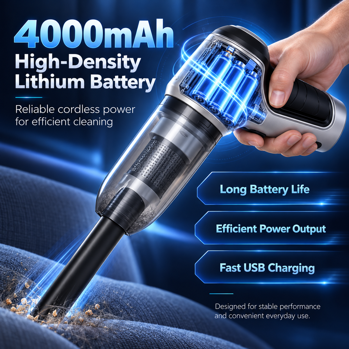Cordless Handheld Vacuum Cleaner 15000Pa for Home and Car