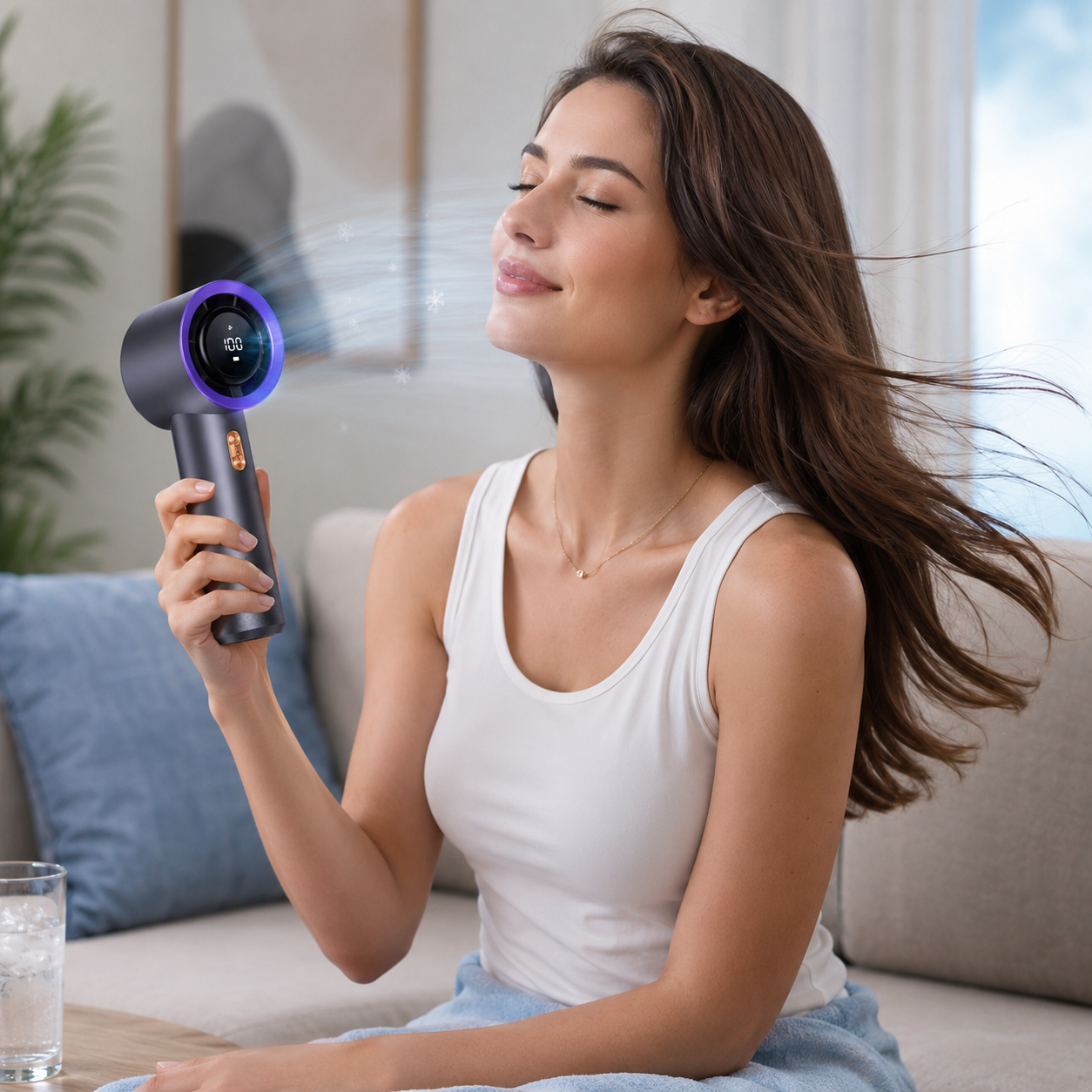 Portable Handheld Bladeless Mini Fan USB Rechargeable High Speed Fan