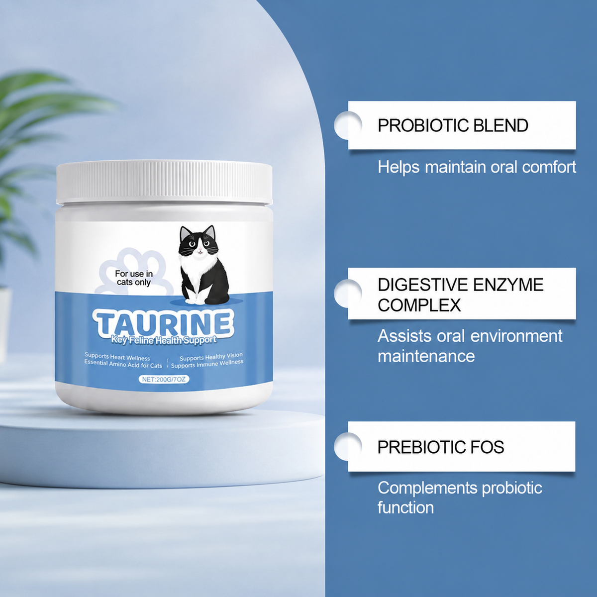 Taurine Powder for Cats – 200g Feline Nutritional Supplement