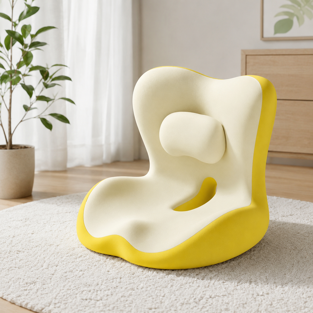 Ergonomic Office Seat Cushion with Built-In Lumbar Support
