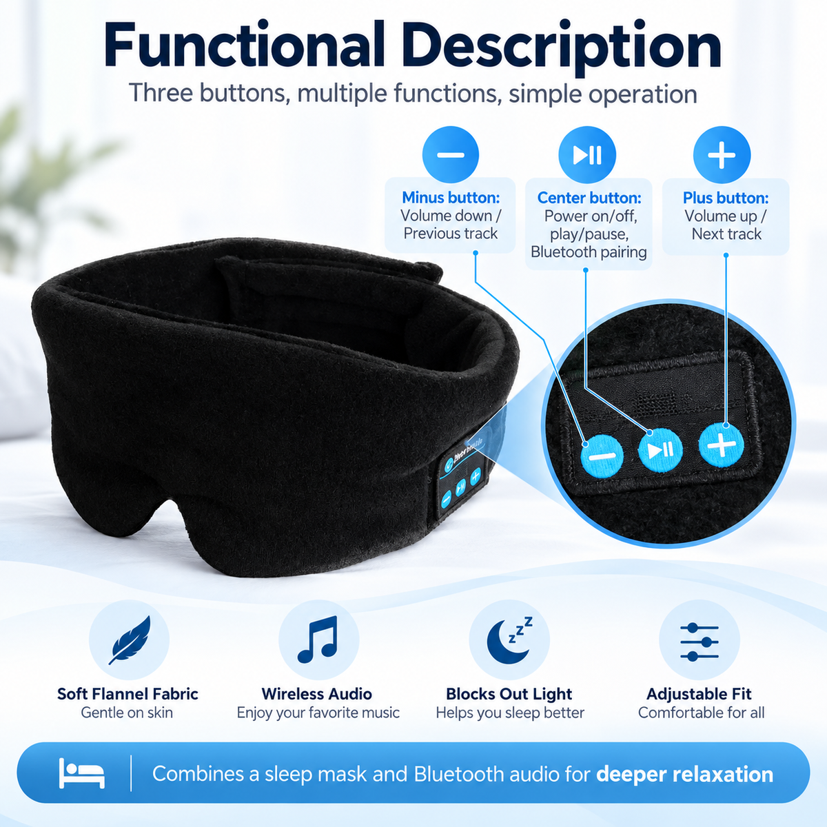Sleep Headphones Wireless Bluetooth Headband with Speakers for Sleep
