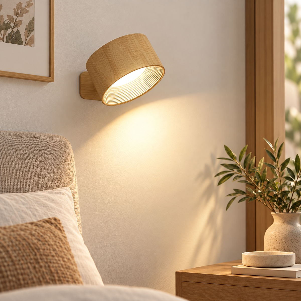 Wireless Rechargeable Wall Light 360 Rotating LED Touch Control