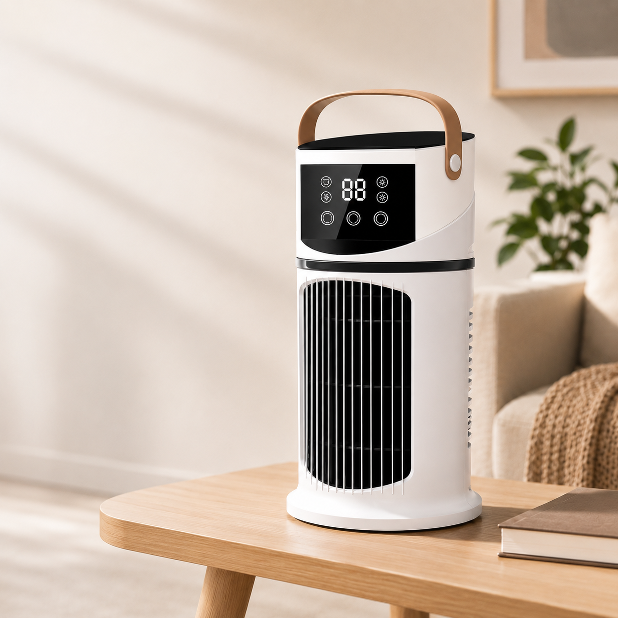 Portable Air Conditioner Desk Fan Humidifier Timer Quiet Air Cooler