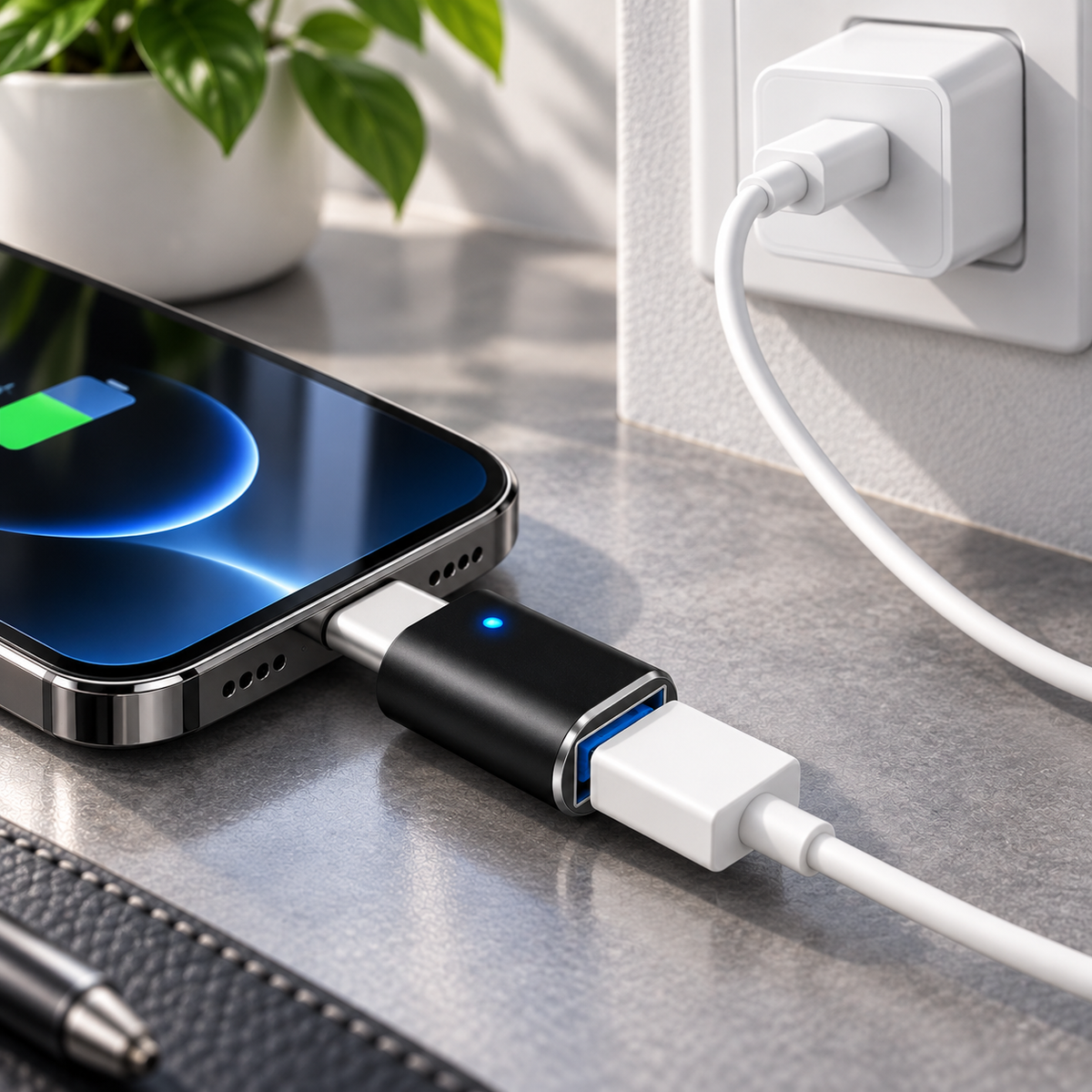 OTG Adapter Type C to USB 3.0 and Type C to iOS Connector