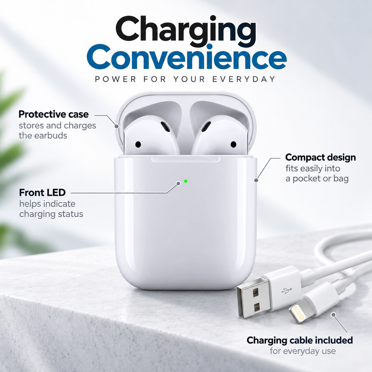 Wireless Earbuds Bluetooth 5.3 with Charging Case Waterproof