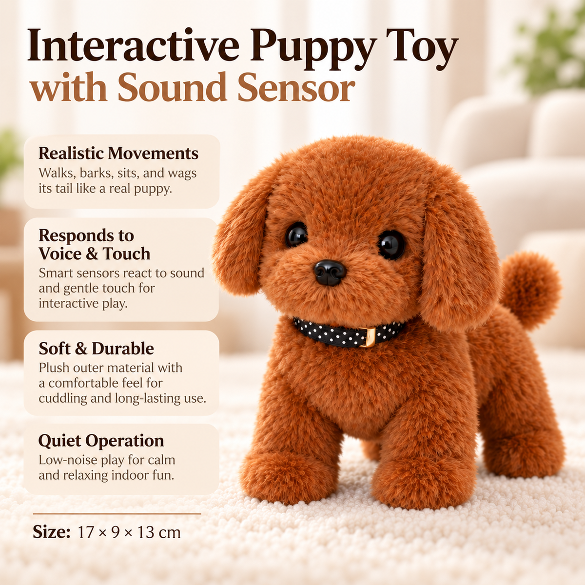 Interactive Robot Puppy Toy with Movement for Kids