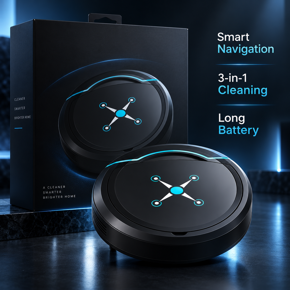 Robot Vacuum Cleaner and Mop Automatic Self-Charging