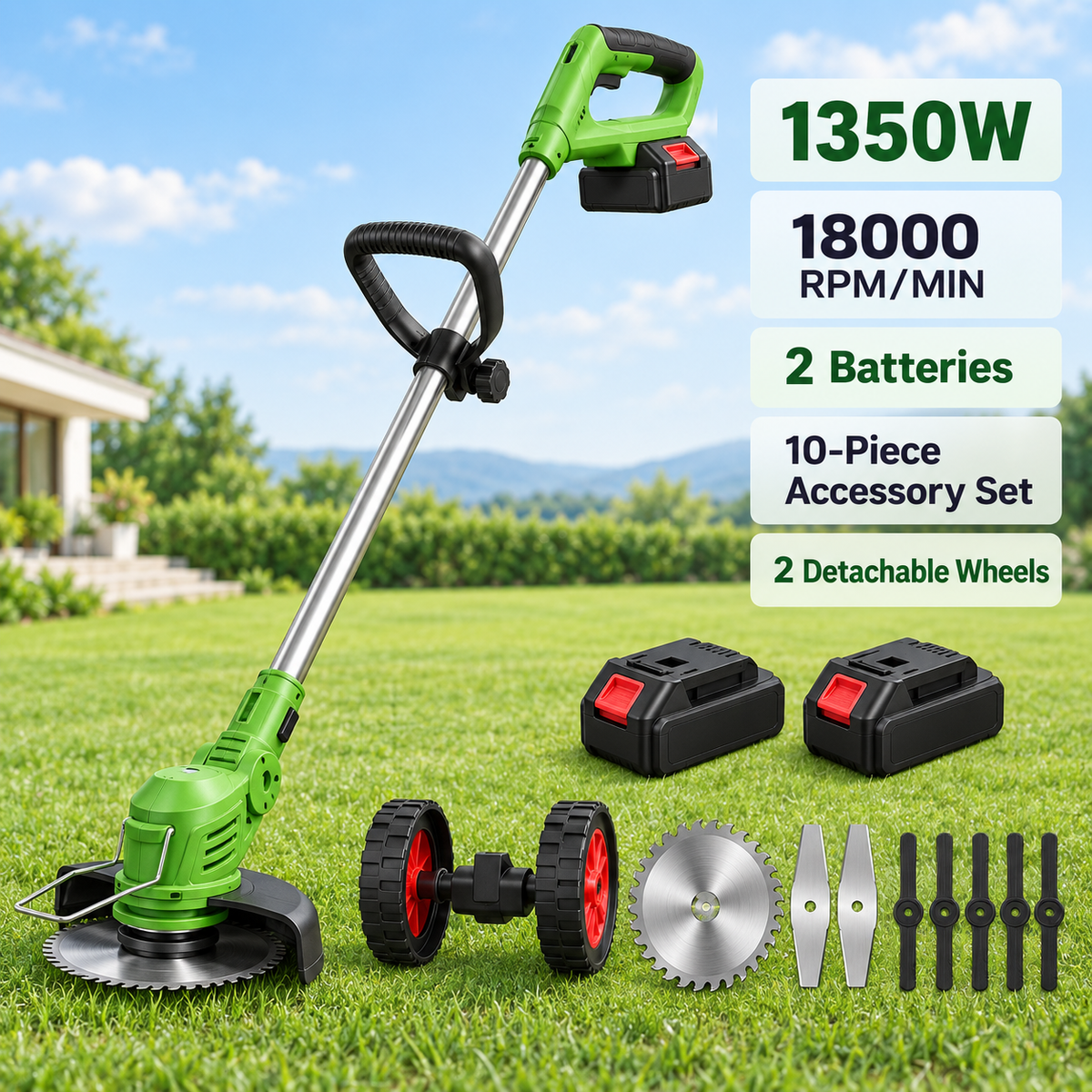 24V Cordless Grass Trimmer 4 in 1 Battery Strimmer