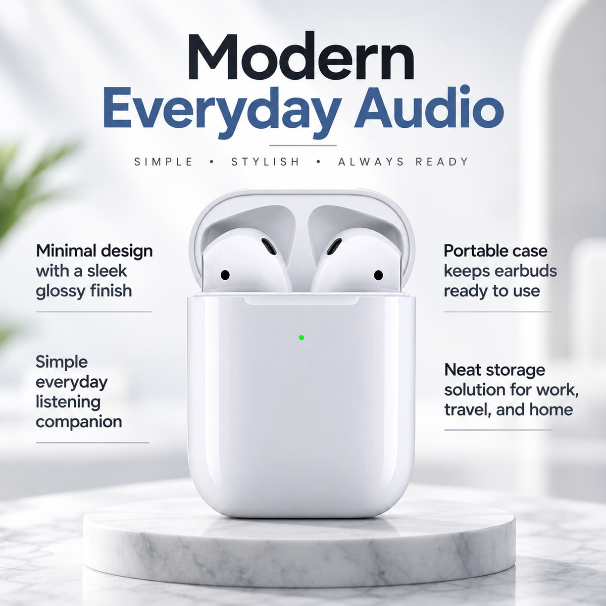 Wireless Earbuds Bluetooth 5.3 with Charging Case Waterproof