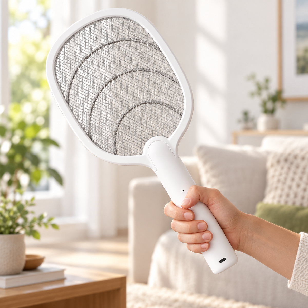 Electric Mosquito Swatter Bug Zapper Racket 2500V Rechargeable