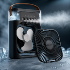 3-in-1 Portable Air Cooler with LED Night Light, USB Desktop Fan & Humidifier