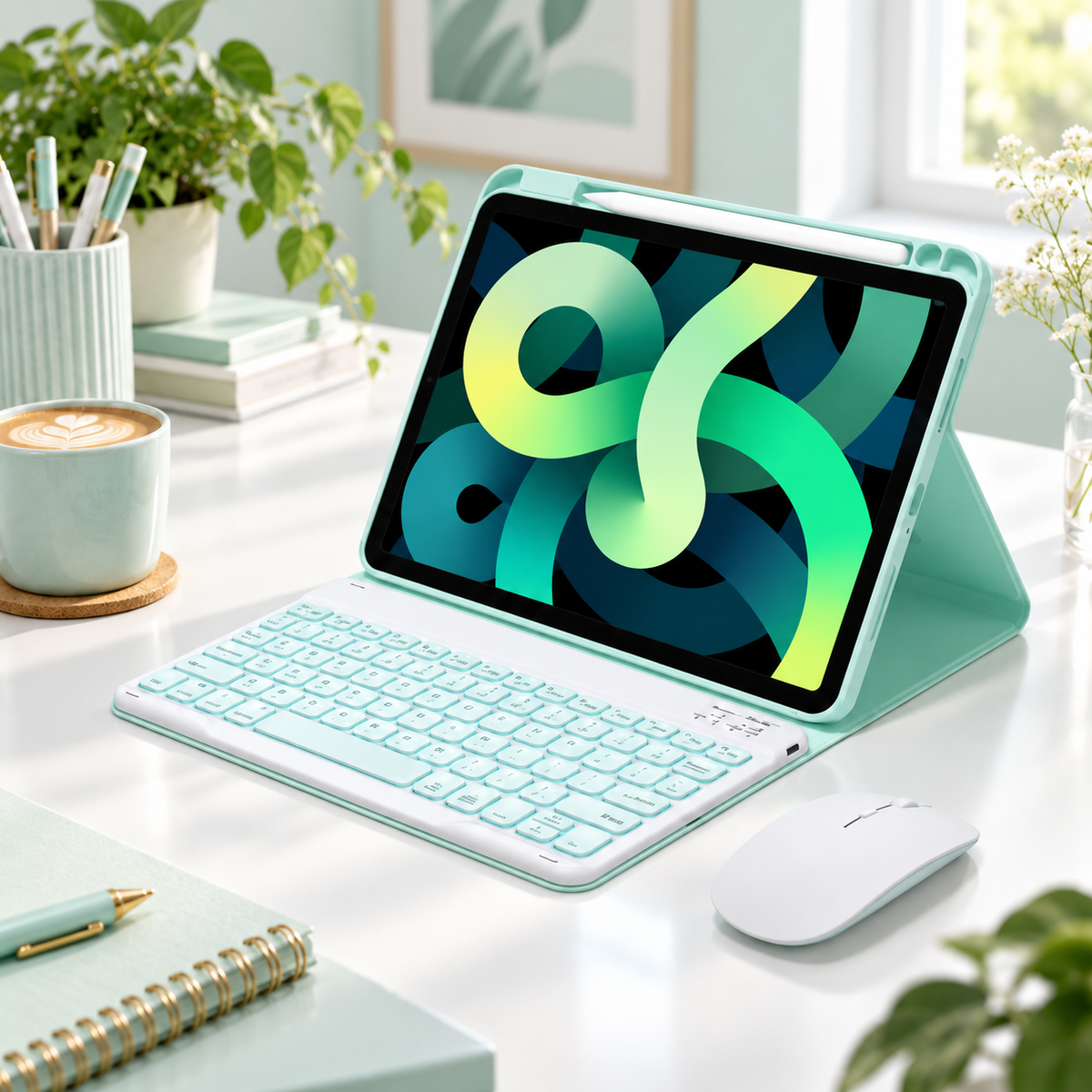 Wireless Keyboard Case for iPad with Rotating Stand