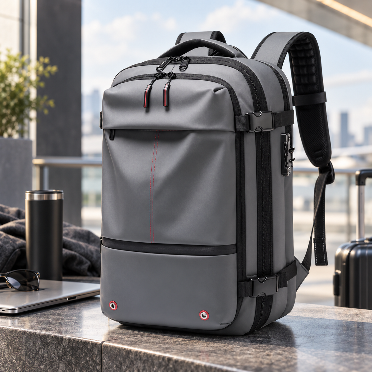 Vacuum Compression Backpack Travel Bag with Space Saver Bags