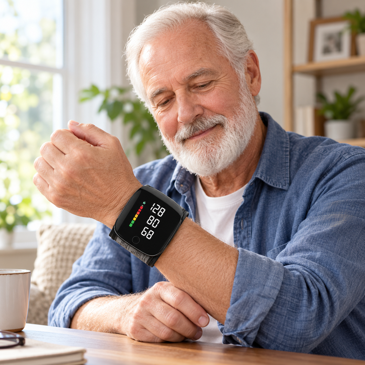 Wrist Blood Pressure Monitor Rechargeable with Voice and LCD