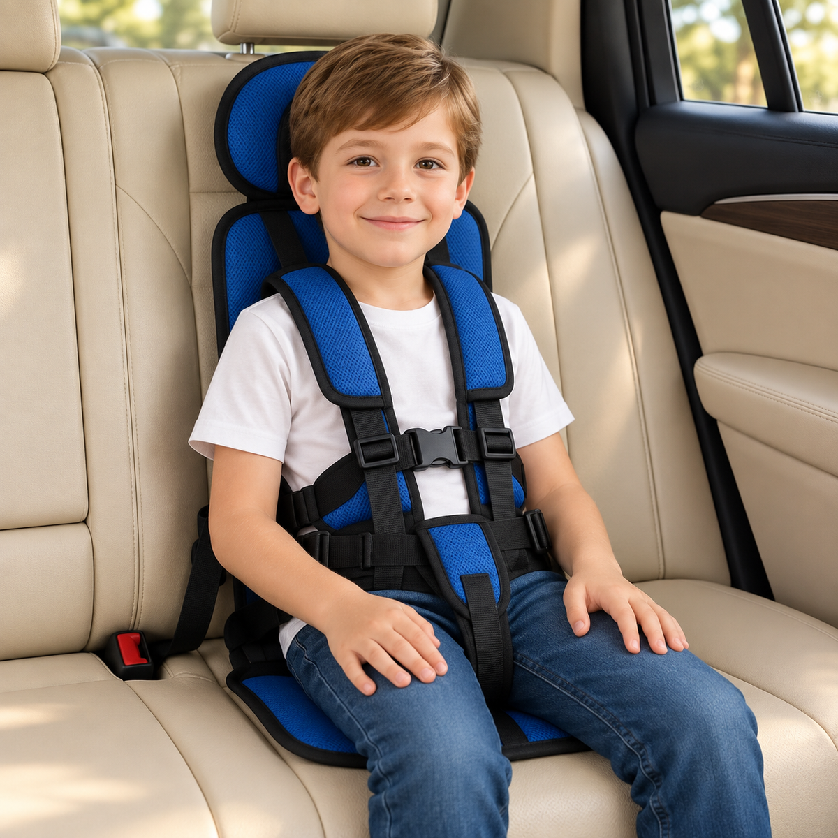 Compact Foldable Child Car Seat for Travel Portable