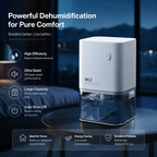 Electric Home Dehumidifier, Quiet Compact Moisture Remover for Bedroom, Bathroom & Basement