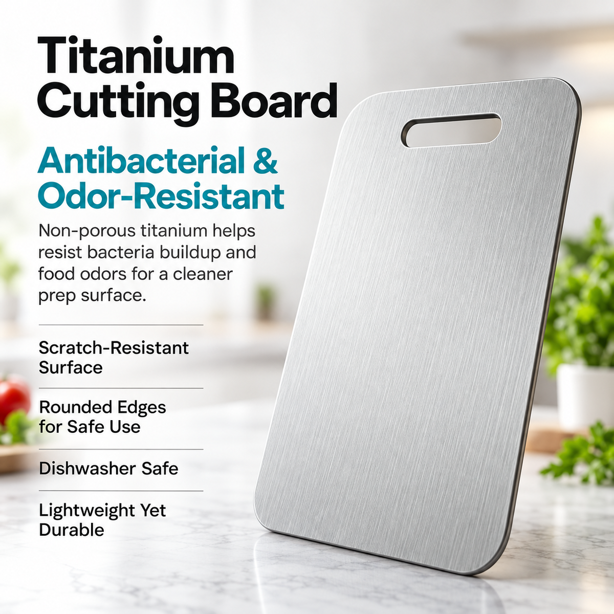 Titanium Cutting Board Durable Non-Porous Chopping Board