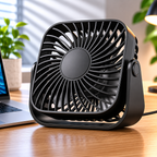 USB Mini Portable Desk Fan 4 Inch 3 Speed Quiet 360 Adjustable