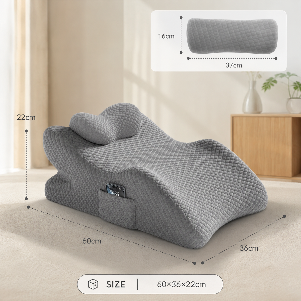 Multifunctional Ergonomic Lumbar & Lounging Support Pillow