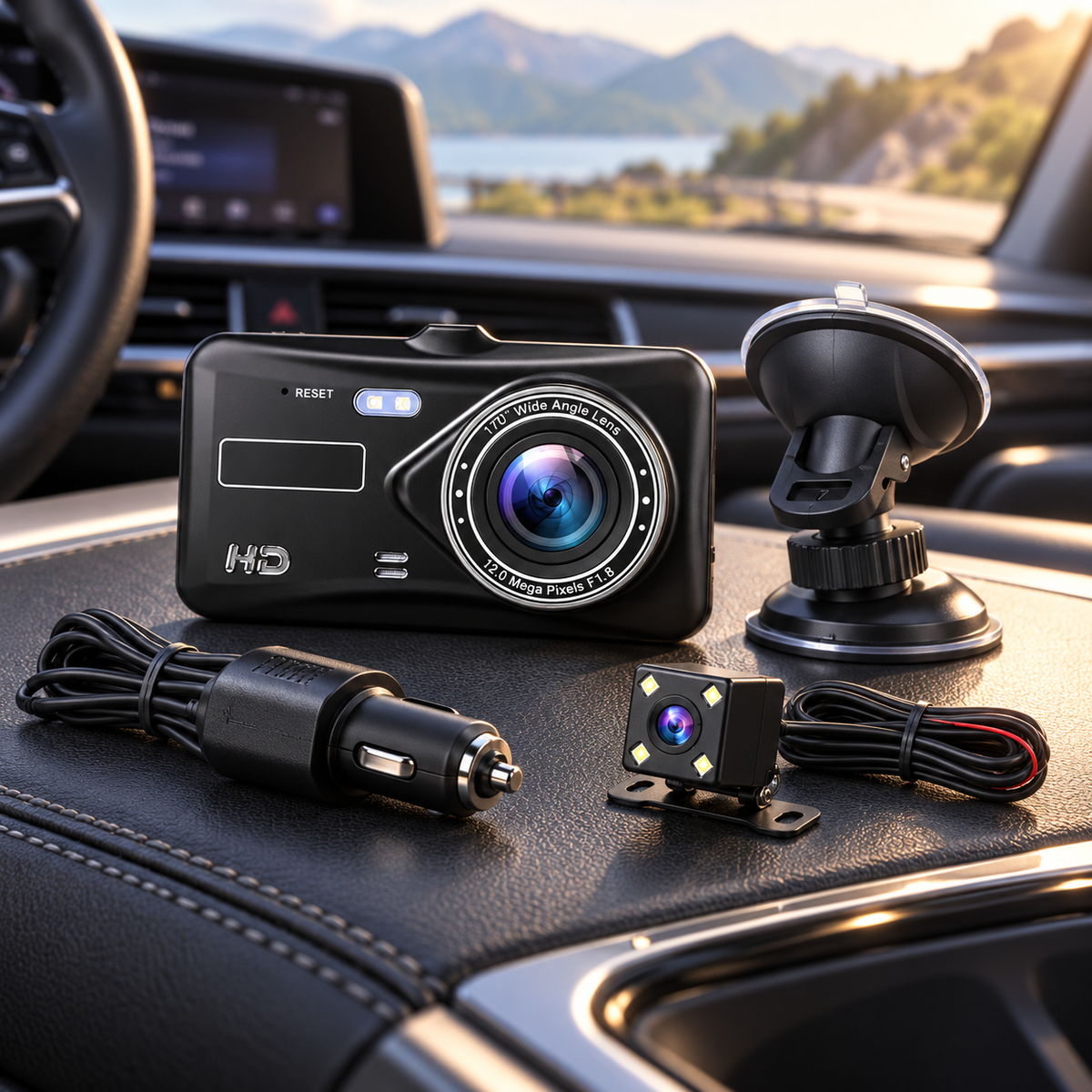 Wireless Dashboard Camera Front and Rear Dual Dash Cam