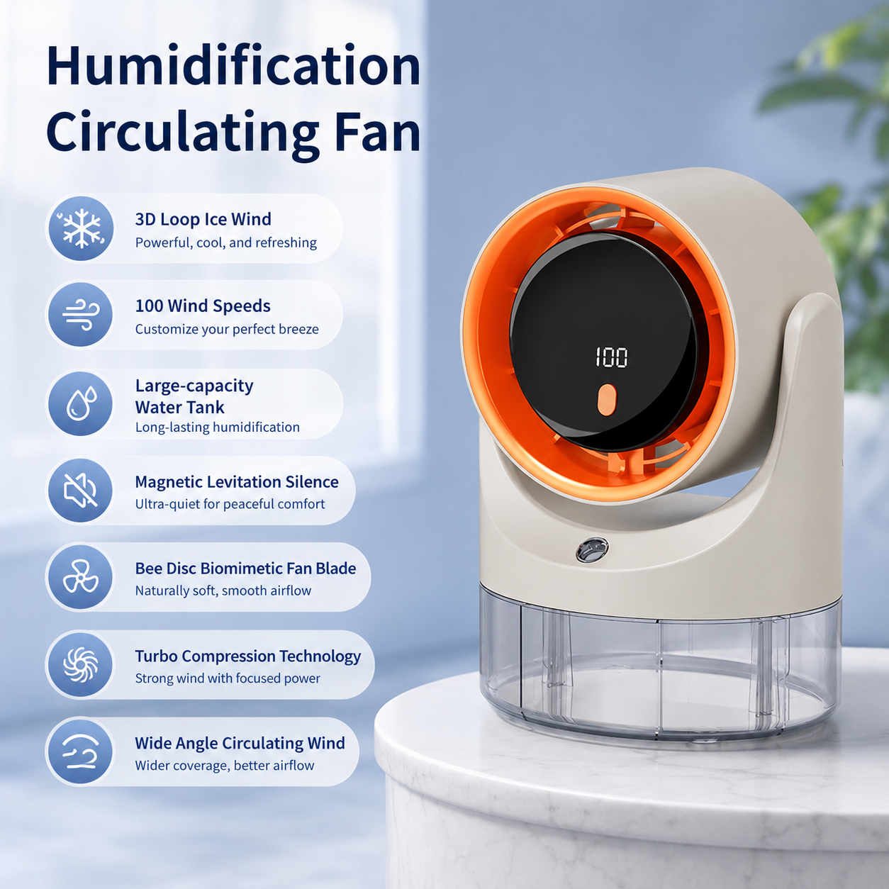 Portable Mini Electric Mist Fan Air Cooler Humidifier Adjustable