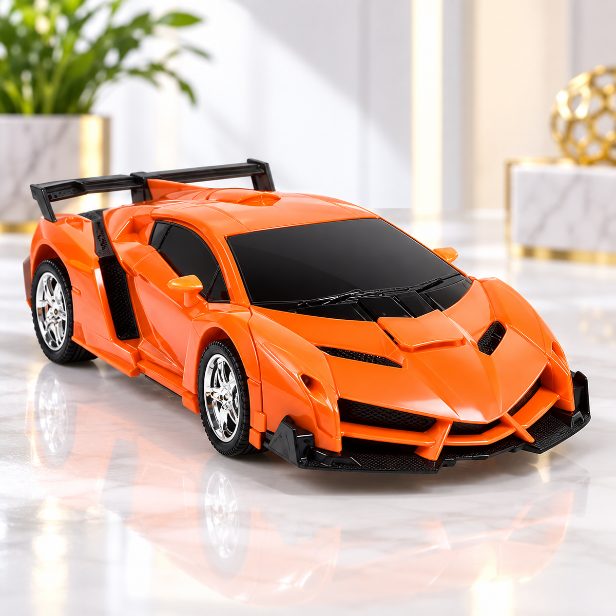 Remote Control Transformer Car LED Robot Car Toy for Kids