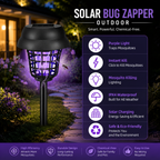 Solar Powered Outdoor Mosquito Killer Bug Zapper LED Light