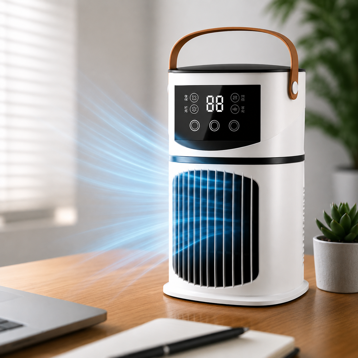 Portable Air Conditioner Desk Fan Humidifier Timer Quiet Air Cooler