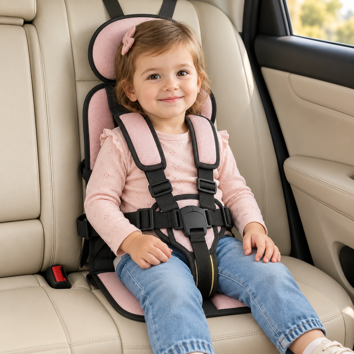 Compact Foldable Child Car Seat for Travel Portable