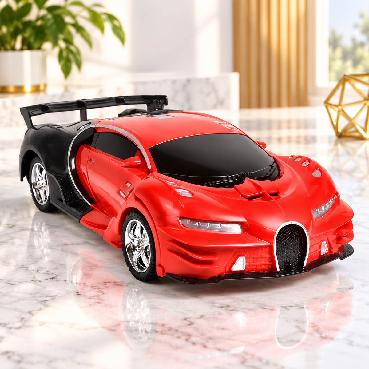 Remote Control Transformer Car LED Robot Car Toy for Kids