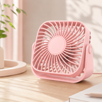 USB Mini Portable Desk Fan 4 Inch 3 Speed Quiet 360 Adjustable